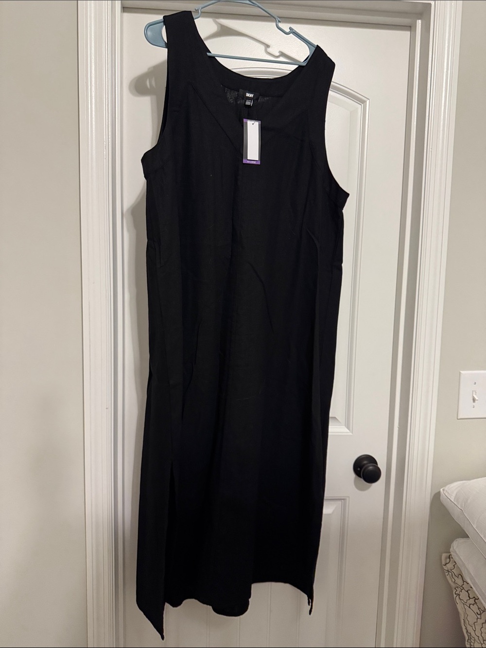 DKNY Black Sleeveless Maxi Shift Dress